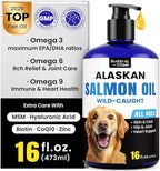 Wild Alaskan Salmon Oil for Dogs & Cats - Deep Sea Liquid Fish Oil Supplement, Maximum Omega 3 Fish Oil with Krill for Skin & Coat 16oz, Fast-Absorbing with Omega 3 6 9 Dog Fish Oil for Joints & Heart