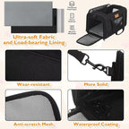 PETUX Pet Carrier Airline Approved, 17"x11"x9.5" Portable Cat Carrier Soft with Anti-Scratch Mesh for Small Cats up to 12 lb, Top Open Breathable Dog Carriers for Puppy up to 10 lb (Black)