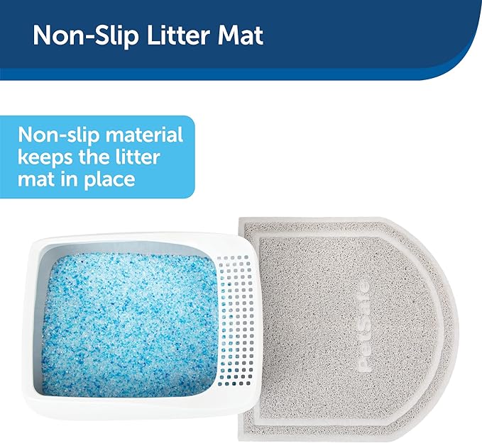 PetSafe Cat Litter Mat - Waterproof Litter Trapping Mat for Hygienic Clean Floors - Anti-Slip Double Layer Back - Cat-Friendly Texture for Sensitive Paws - Small