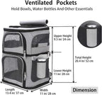 Double Cat Carrier, Cat Backpack Carrier for 2 Cats, Multi Dog Backpack, Two Cat Carrier with 7 Ventilation Windows, Built-in Frame and Support Plate, Safety Straps, Collapsible, Perfect for Travel