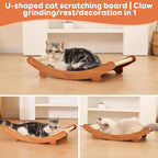 Sisal Cat Scratcher Bed, Beech Wood Cats Hammock,Cat Scratch Pad Indoor cat Toy,Durable Cat Scratching Post, Furniture Protector for Cats' Clawing and Play