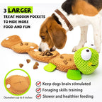 Dog Puzzle Toys - Enrichment Squeaky Crinkle Snuffle Treat Dispensing Smart Dog Toys for Boredom and Stimulating, Durable Plush Toys for Large Medium Small Breed - Turtle