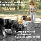 Portable Dog Water Bottle with Bowl, Leak Proof, Convenient for Walking, Hiking and Camping (Gray Blue, 27oz)