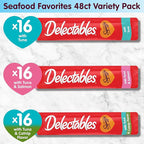 New! Delectables Squeeze Up Tuna Variety Pack, Creamy Squeezable Puree, Lickable Wet Cat Treats, Grain-Free, No Added Fillers, 0.5 Ounces Tube, 48 Tubes Total