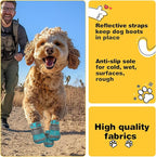 Hcpet Dog Shoes for Large Dogs, Breathable Dog Booties for Small Medium Dogs, Anti-Slip Dog Boots & Paw Protectors for Hot Pavement Winter Snow Hiking with Reflective Straps Blue Size 7