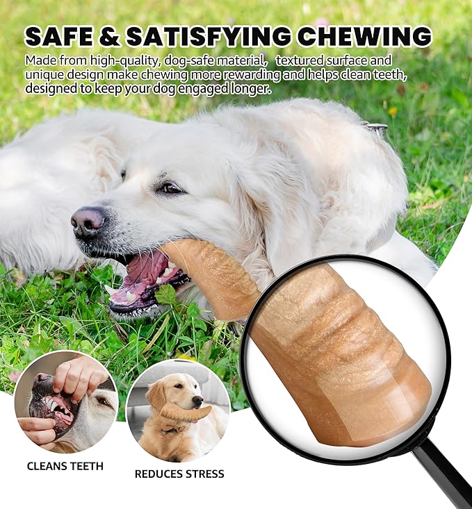Durable Dog Chew Toy for Aggressive Chewers, Ultra Tough Dental Toy for Teeth Cleaning, Boredom Anxiety Relief, Long-Lasting Toy for All Dog Sizes & Teething Puppies, Keep Them Busy