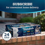 Blue Buffalo Tastefuls Wet Cat Food Paté Variety Pack, Made with Natural Ingredients, Chicken, Turkey & Chicken, Ocean Fish & Tuna Entrées, 5.5-oz Cans (24 Count, 8 of Each)