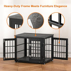 26 Inch Heavy Duty Dog Crate Furniture for Small Dogs, Decorative Pet House End Table, Wooden Cage Kennel Furniture Indoor, Gray