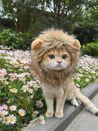 Lion Mane Wig for Dog and Cat Costume Pet Adjustable Washable Comfortable Fancy Lion Hair Cat Clothes Dress for Halloween Christmas Easter Festival Party