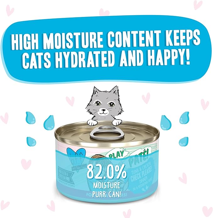 B.F.F. Play - Best Feline Friend Paté Lovers, Aw Yeah!, Tuna & Chicken Check Please! with Tuna & Chicken, 2.8oz Can (Pack of 12)
