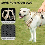 HEELE Dog Harness, No Pull Adjustable Padded Reflective Harness for Small Medium Large Dogs with Handle for Walking Training, Camo Tan, M