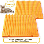 16 Pack Cat Repellent Outdoor Mat Cats Dogs Plastic Bendable Spiked Deterrent Training Repellent PET Mats with Spikes for Indoor Outdoor Supplies, 18.3 Square Feet, 16 x 13 Inch(Orange)