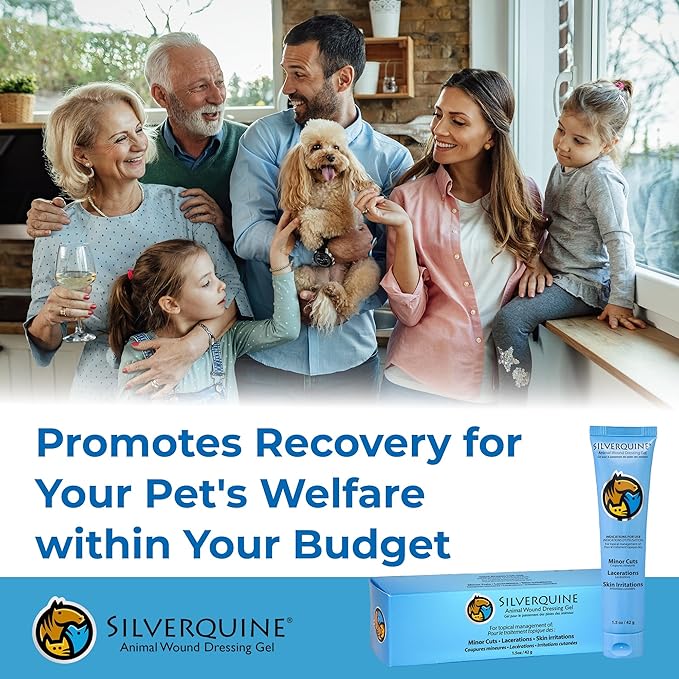 Dog Wound Care Gel - Hot Spot Gel Solution for Dogs and Cats - Safe If Licked, Odorless Silver Hydrogel Ointment for Pets Cuts, Burns, Scratches, Sores and Skin Concerns - 1.5 Oz