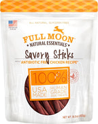 Full Moon All Natural Human Grade Dog Treats, Essential Chicken Savory Sticks, 16 Ounce