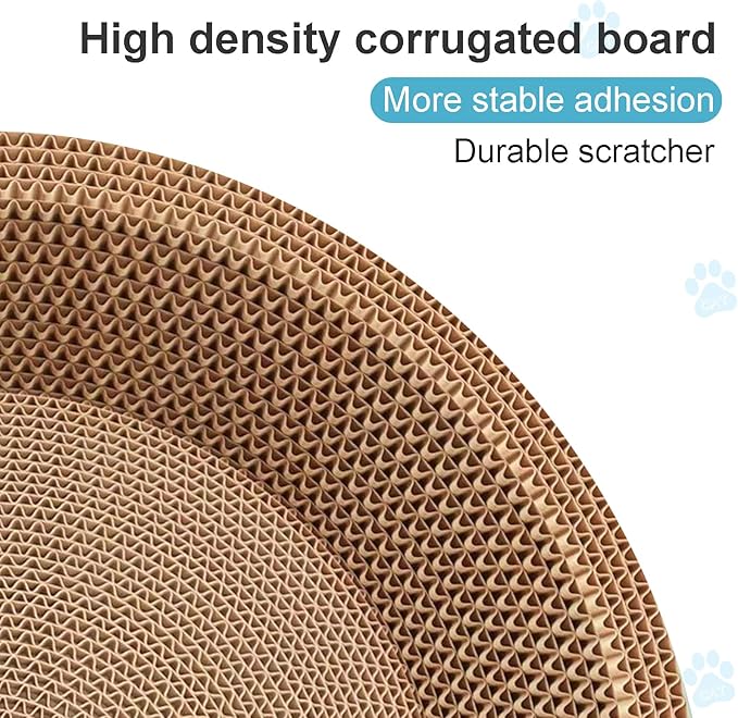Cat Scratcher, 23.6x14.9 inches Cardboard Cat Scratchers for Indoor Cats, Large Cat Scratching Board, Oval Cat Scratch Pad Bed with Catnip