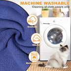 Bestio Cat Heating Pad,Medium 18x18 in Dog Heating Pad,Electric pet Heated pad with Adjustable Thermostat (1-24 Hours),Cat Heating Pad Indoor for Puppy with One Blue Plush Cover