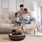 Love's cabin Round Donut Cat and Dog Cushion Bed, 20in Pet Bed for Cats or Small Dogs, Anti-Slip & Water-Resistant Bottom, Super Soft Durable Fabric Pet Beds, Washable Luxury Cat & Dog Bed Brown