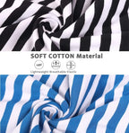 WEONE Dog Shirts Striped Cotton Clothes,Pet Breathable Soft Basic T-Shirt for Small Medium Larg Boy Girl Dogs,Black Blue M