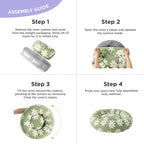 LE SURE Donut Large Dog Bed - Round Cat Beds for Indoor Anti-Anxiety Calming Pet Beds, Washable Cute Modern Beds with Jacquard Shaggy Plush & Anti Slip Bottom, 36 Inch, Green