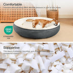 Love's cabin Round Donut Cat and Dog Cushion Bed, 36in Pet Bed for Cats or Small Dogs, Anti-Slip Water-Resistant Bottom, Super Soft Durable Fabric Pet beds, Washable Cat Dog Bed Stripe Bluish Grey