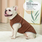 cyeollo Fleece Dog Sweater Vest, Reflective Dog Sweatshirt Pullover Pet Jacket for Small Medium Large Dogs Clothes Boy Girl Pets, Brown & Khaki L