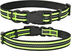 Mile High Life Reflective Dog Collar | Nylon Pet Collars wiith Buckle | Light Weight Puppy Collars | Lime Green Dog Collars for Medium Dogs (Lime Green, M)
