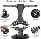 HEELE Dog Harness Dog Harness Small Dog No Pull Harness with Soft Handle Reflective Harness Adjustable, Black, XS