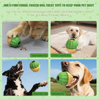 Interactive Dog Toys, Frozen Treat Dispensing for Aggressive Chewers, Indestructible Nylon Chew Toy, Slow Puzzle Feeder for Healthy Eating, for Small Medium Large Breed to Keep Them Busy, Green
