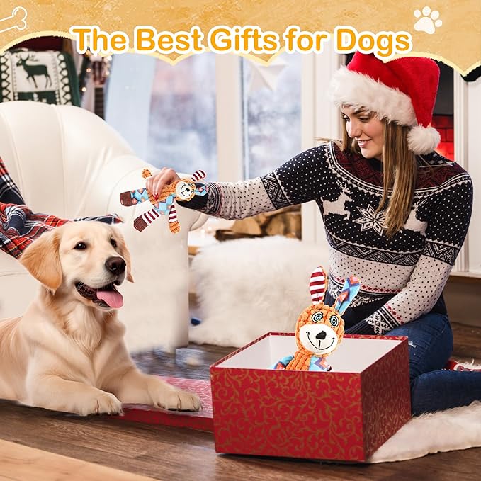 Squeak Dog Toys Durable Plush for Small & Medium Breeds - Soft Chew-Resistant Fabric, Interactive Indoor/Outdoor Play, Perfect for Puppy Teething - Ideal Pet Gift, Dog