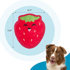 Outward Hound Tough Skinz Durable Squeaky Dog Toy with Two Tough Layers, Strawberry, Red, Medium