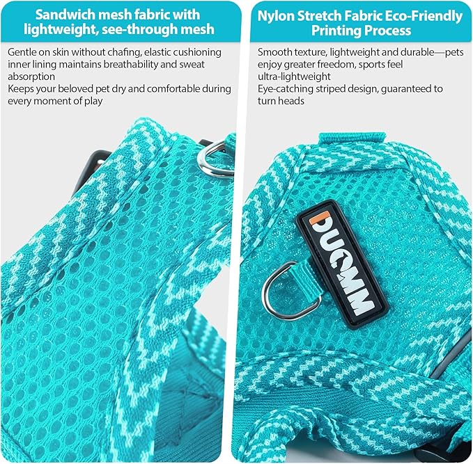 wanheart Cat Harness and Leash Set - Escape Proof Adjustable Breathable Vest for Cats, Soft Mesh Padded Harness with Reflective Strips - Easy Control for Kittens, Indoor & Outdoor Cats (Emerald, XL)