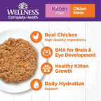 Wellness Complete Health Pate Kitten Wet Cat Food, Natural, Protein-Rich, Grain Free, 3 Ounce, 24 Pack, (Chicken)