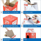 Cat Scratcher Cardboard, Scratching Pad House Bed Furniture Protector, Infinity Shape, Curved (Red, Milk Box)