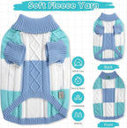 Turtleneck Pet Sweaters for Dogs Boys or Girls,Color Inlay and Moving Needle Pattern Dog Sweater,Pet Clothes,Dog Sweaters,Suitable for Various Breeds Dogs or Sizes (Blue Group,S)