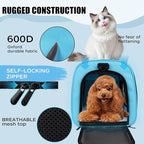 Pet Carriers Soft-Sided Airline Approved Carrier Bag for Small Cats Dogs (Medium,Blue)