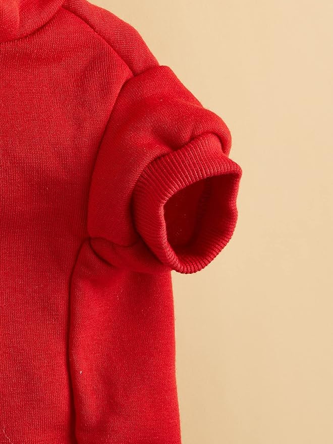QWINEE Basic Dog Hoodie Sweatshirt Puppy Sweater Warm Cat Costumes Pet Clothes for Chihuahua Puppy Kitten Small Medium Dogs Red X-Large