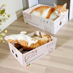 Cat Scratcher 24 Inch Cat Scratching Sofa Bed & 16" Lounge Box with Scratch Pad - Durable Cat Scratchers for Indoor Cats to Protect Your Furniture