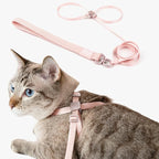 Cat Harness and Leash 2-in-1, Escape Proof Anti-Chocking Harness Adjustable Lighweight Leash for Walking Outoor Training for Kitten Small Large Cats Puppy, US IDA Bronze Award (Blush Pink)