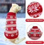 KOOLTAIL Cable Knit Dog Sweater Turtleneck, Cold Weather Pullover Classic Knitwear, Snowflake Pattern Thick Warm Winter Pet Clothes, Dog Christmas Sweater for Small Medium Large Dogs, Red ML