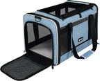 Cat Carrier 18 x 11 x 11 Top Loading Soft-Sided Pet Travel Bag Over 15lbs, Portable Small Dog Puppy Car Crate 10 lbs, Chihuahua Kennel Carry Case, Kitty Cloth Cage Medium Cat Under 25 Blue