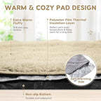 4 Pack Self Warming Cat Bed Pad Self Heating Cat Dog Mat with Fluffy Faux Fur Plush Cat Calming Bed Thermal Cat Mat Washable Pet Pad Anti Slip Bottom for Outdoor Indoor Pets (Camel,16" X 20")