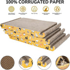 CATISM Cat Scratcher Cat Scratching Board - Foldable - Triangle, 6 Usable Sides Scratchers for Indoor Cats, Durable Recyclable Cats Cardboard Vertical(Pack of 3)