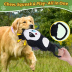 2-Pack Squeaky Dog Toys & Tough Tug of War Set - No Stuffing Chew-Resistant Plush Toys to Keep Them Busy, Best Birthday Gift for Small/Medium/Large Breeds (Panda & Dion)