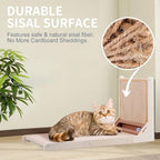 Sisal Cat Scratchers for Indoor Cats, 26.8'' L-Shape Cat Scratching Board, Large Cats Scratching Posts to Protect Furniture, Solid Wooden Cats Scratch Pad with Mouse Toy(Vertical Scratcher)