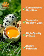 PAWUP Freeze Dried Cat & Dog Treats, Natural Quail Egg Yolk, Single Ingredient, High-Protein Pet Snacks for Skin & Coat Health, No Artificial Additives, 9.2 oz