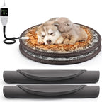 Riakrum 2 Pcs 16in Cat Heating Pad Round Pet Heating Pad Waterproof Cat Warming Pad Pet Electric Heating Mat Adjustable Heated Dog Pad with Washable Cover, Switch, Anti Bite Steel Cord for Cats Puppy
