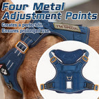 rabbitgoo Dog Harness No Pull, Military Dog Harness Medium Sized Dog with Handle & Molle, Easy Control Service Dog Vest Harness Training Walking, Adjustable Reflective Tactical Pet Harness, Blue, M