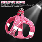 GAMUDA Small Pet Harness Collar and Leash Set, Step in No Chock No Pull Linen Fabric Soft Mesh Dog Vest Harnesses Reflective for Dogs Puppy Cats Kitten Rabbit (Pink, XXS)