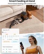 oneisall Wireless WiFi Automatic Cat Feeders 2 Cat, Rechargeable 100-Day Battery Operated Timed Cats Feeder, 20 Cups/5L Cats Food Dispenser Automatic for Large Kibble, Smart App Control.