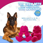 Yeti Puff and Play Dog Toy, Dog Chew Holder, Fun Stimulating Chew Toy for Teething, Behavior Training for Light to Moderate Chewers (Pink - Yeti)
